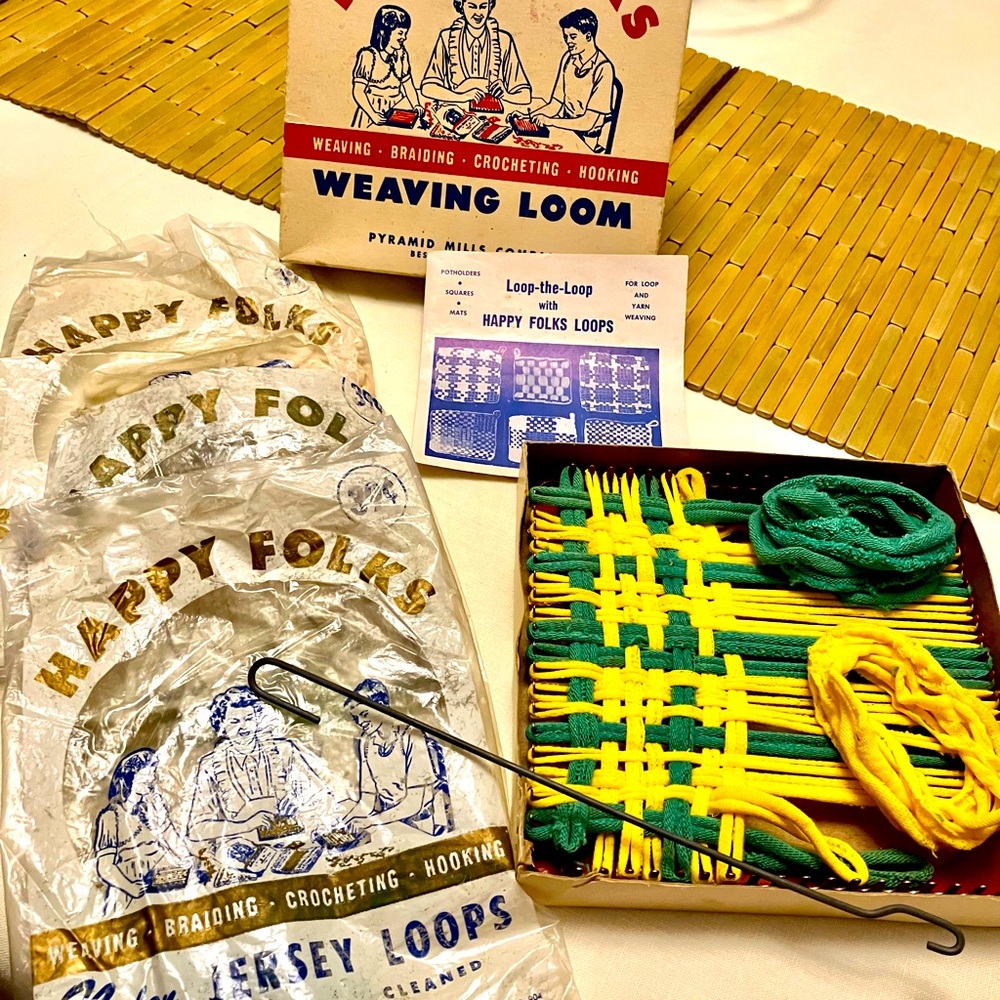 HAPPY FOLKS METAL WEAVING LOOM 902 HOOK - INSTRUCTIONS ORIG. BOX- LOOPS